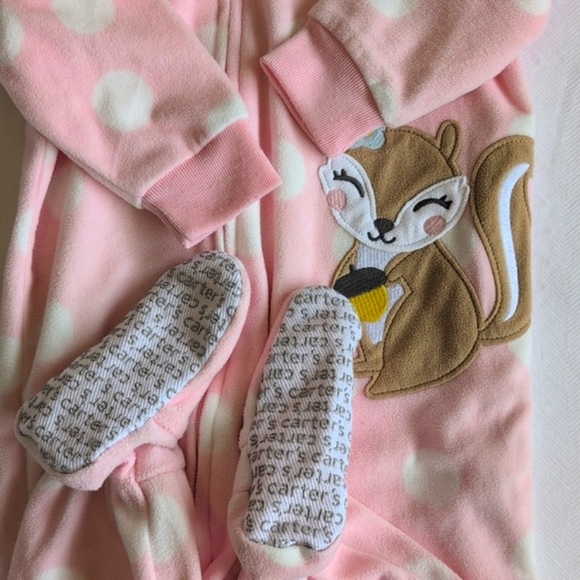 carter's 3-pack fleece zipper footie sleeper pajamas bundle 9 months baby girl - Picture 8 of 10